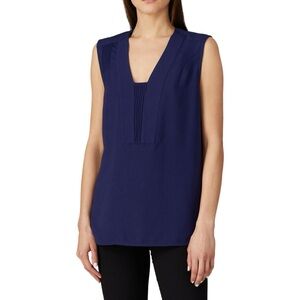 DEREK LAM 10 CROSBY Sleeveless Pintuck Top, Size 40 (4), Excellent Conditi